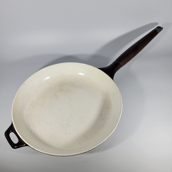 COPCO Other - COPCO Cast Enamel Iron 10" Skillet Pan Teak Handle Michael Lax Denmark Vintage
